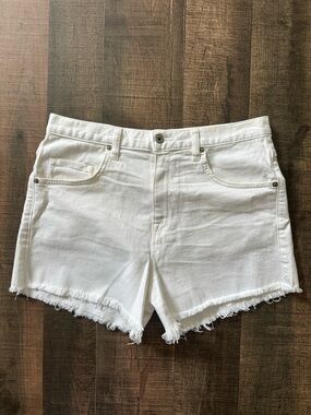 baldwin White Frayed Hem Denim Shorts